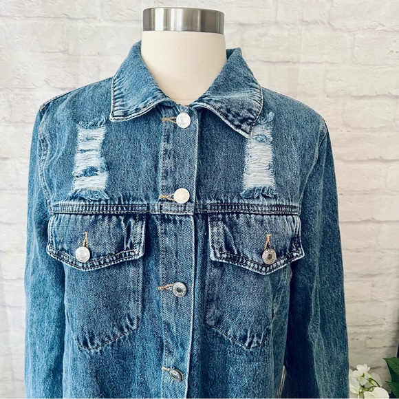 Long Tassel Back Denim Jacket - Picture 9 of 16